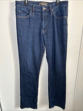 34 Heritage Men's Dark Wash Denim Cotton Blend Straight-Leg Jeans